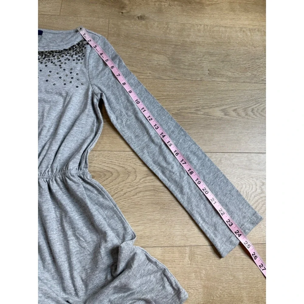 NWT Girls Gap Kids long sleeve Dress sequins gray cinched waist size XL 12years